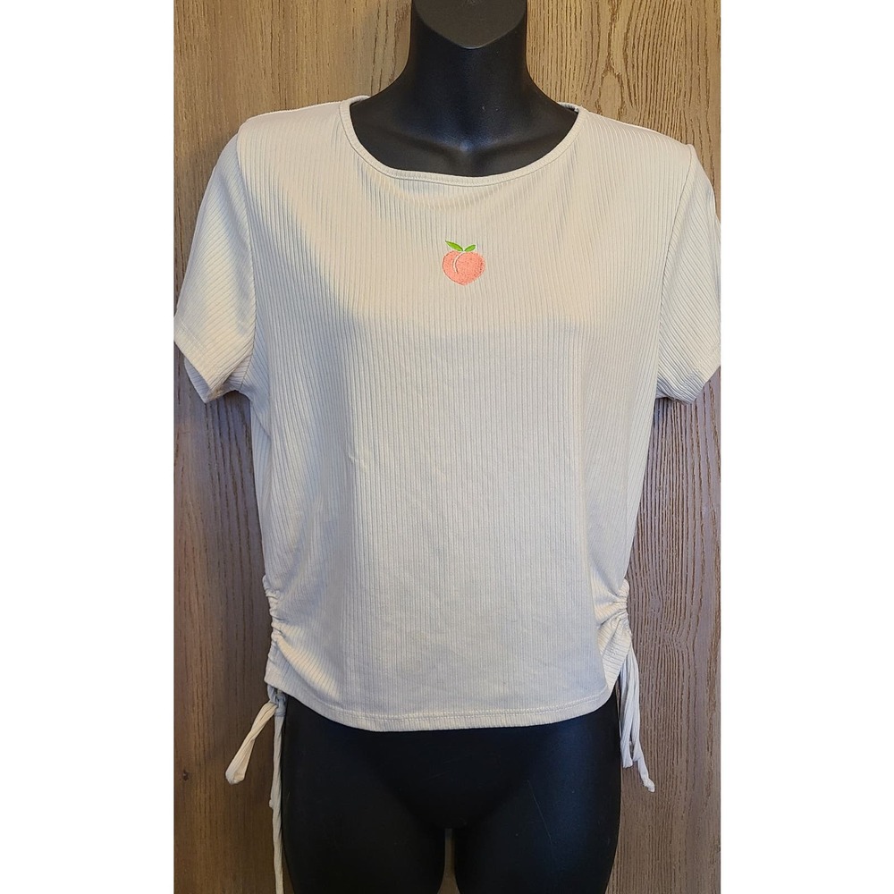 Vintage Y2K Crop top shirt Allysse L Peach